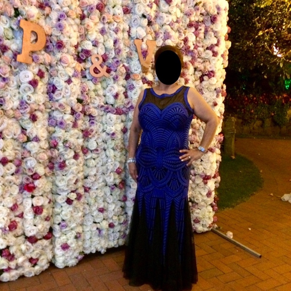 Royal blue gown perfect for wedding events!
